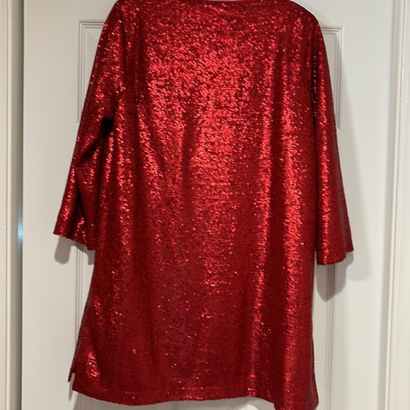 Joan Vass new with tags, red sequin tunic. LP. - Picture 4 of 6